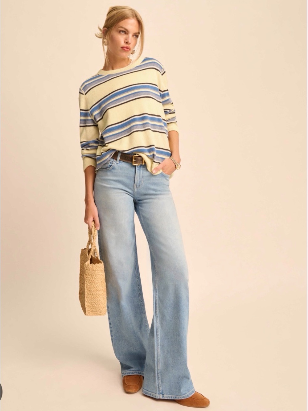 Reformation Greta Super Stretch Low Rise Wide Leg Jeans Damona wash